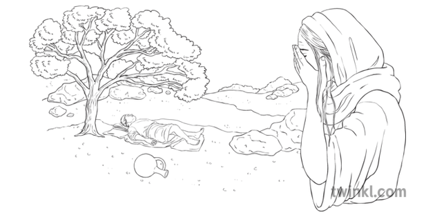 Hagar And Ishmael In The Wilderness No Background Sarah And Abraham Bible Ni