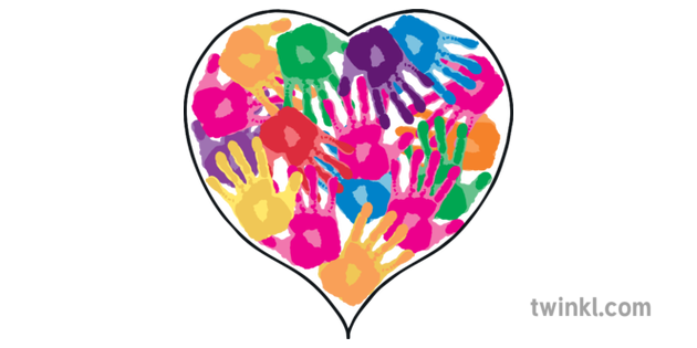 Handprint Heart World Kindness Day Activity EYFS Illustration - Twinkl