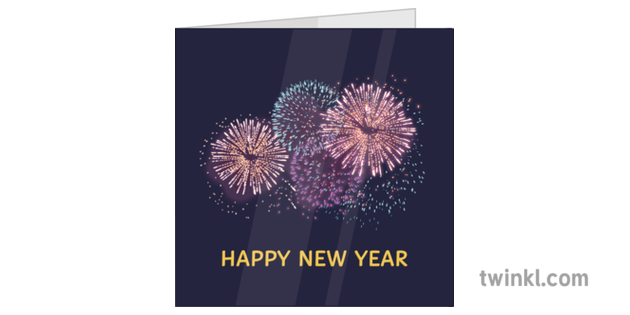 Happy New Year Card Spanish Greeting Card Secondary Illustration Twinkl
