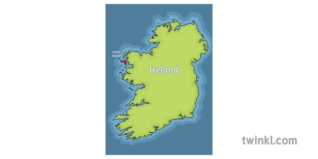 Ireland and Achill Island Map Illustration - Twinkl