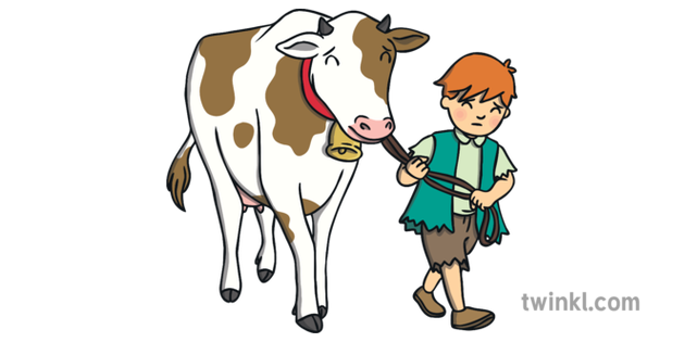 Jack Leading Daisy Away Looking Sad Jack and the Beanstalk EBook English