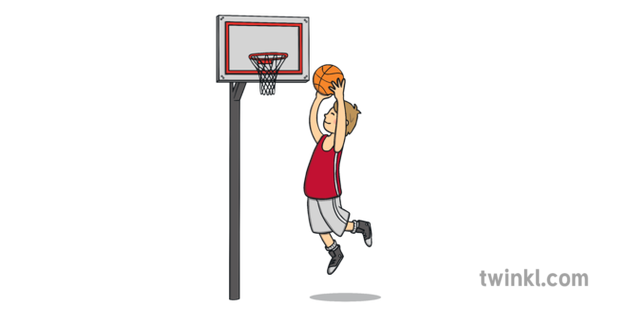 Ks1 Gaelige Liam Playing Basketball Illustration Twinkl