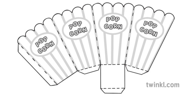 Popcorn Box Coloring Page Sketch Coloring Page
