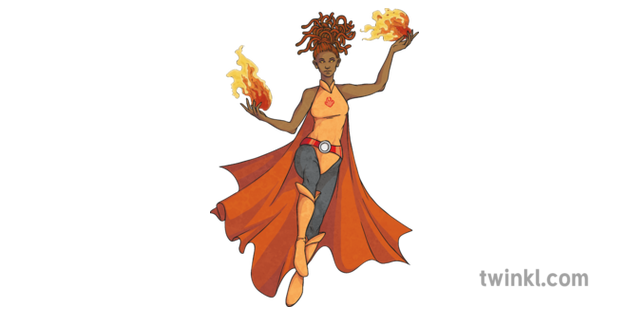 Ks2 Fire Superhero Update Super Hero Power Flame Woman Flying Cape