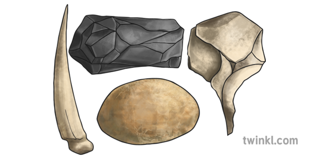 KS2 Stone Age Tools Illustration - Twinkl