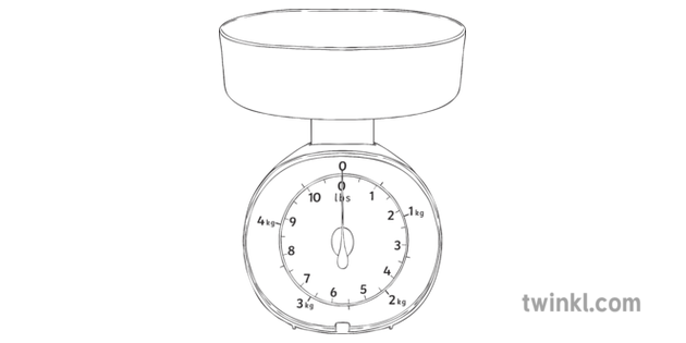 Kitchen Scale with Pounds and Kilograms Weight Measurement Unit Maths KS2