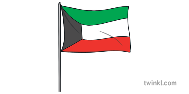 Kuwait Flag Kuwait National Day Topics Ks1 Illustration Twinkl