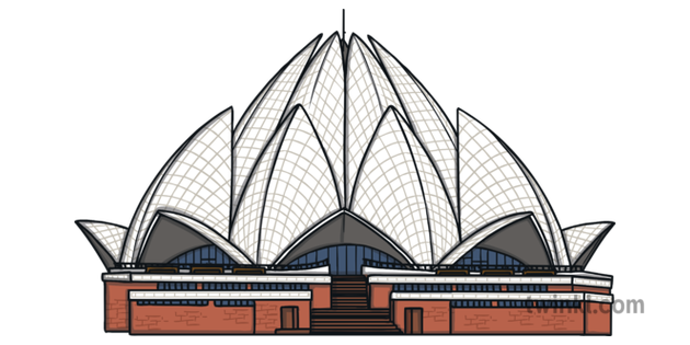 Lotus Temple Delhi India Religion Faith Topics Ks1 Illustration Twinkl