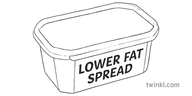 Low Fat Spread Food Ks2 Black And White Illustration Twinkl