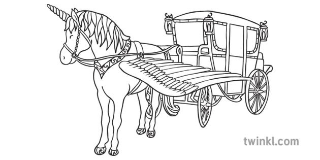 magical carriage mindfulness colouring unicorn pegasus