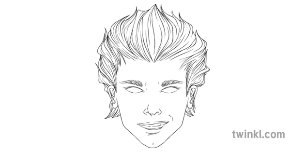 Male Superhero Mask Black And White Illustration Twinkl