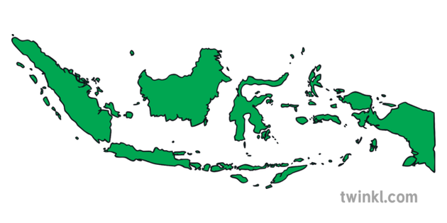 Map Outline Of Indonesia Country Shapes Flag Continents Ks1 Illustration