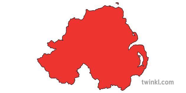 Map Outline of Northern Ireland Country Shapes Flag Continents KS1