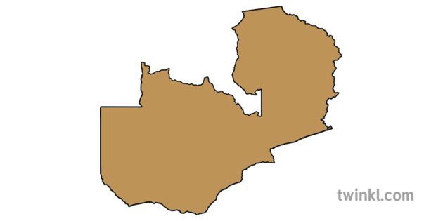 Download Map Outline of Zambia Country Shapes Flag Continents KS1 Illustration