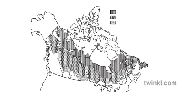 Map Of Canada Boreal Zones No Labels Canada Geography Ks2 Black And White