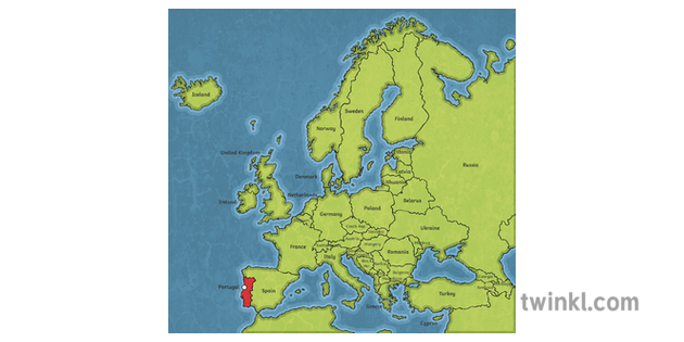 Mapa De Europa Con Portugal Ks2 Demostrado Claramente Ilustracion Twinkl