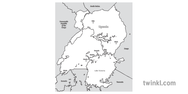 Map Of Uganda With Main Cities Labelled Geography Africa