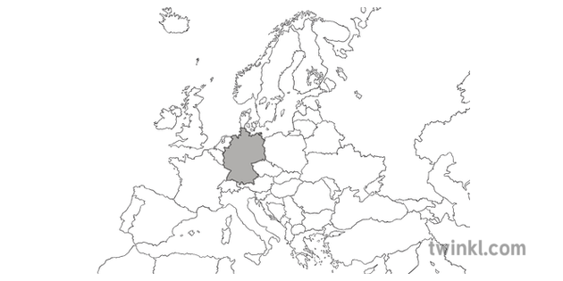 World Map With Germany Highlighted