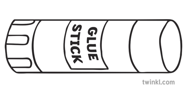 Measuring Objects Glue Stick Stationary KS1 Black and White Illustration