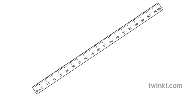 Meter Stick Black and White Illustration - Twinkl