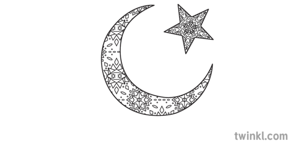 Mindfulness Star And Crescent Moon Islam Ramadan Religion Colouring Ks1