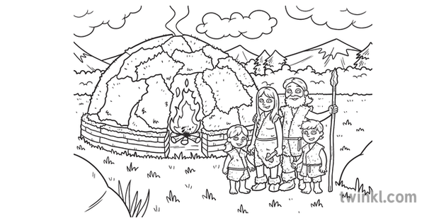 Mountsandel Mesolitico Cabana Y Familia Pagina Para Colorear Sitio De