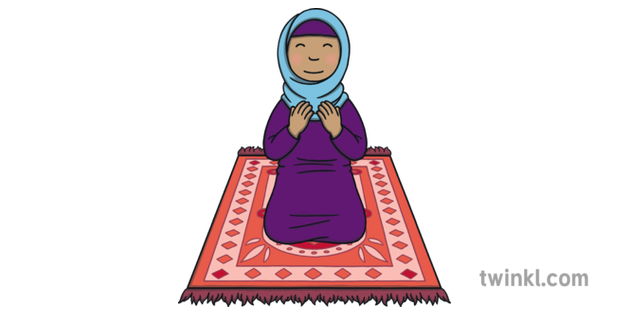 Muslim Girl Praying Islam Religion Faith Eyfs Ilustracao Twinkl