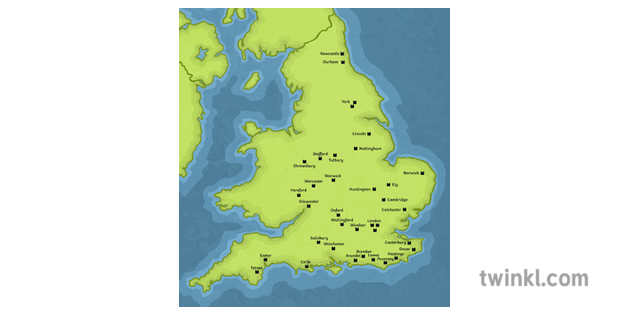 Norman Castles Map of England Illustration - Twinkl