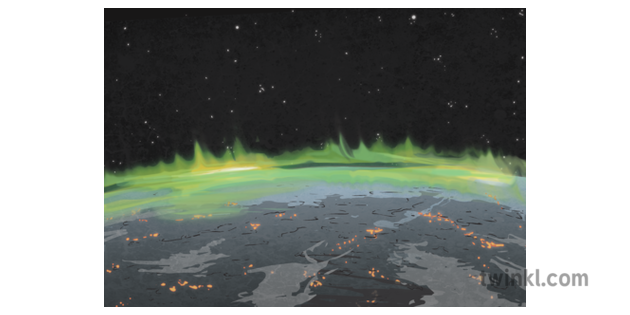 Northern Lights From Space Illustration Twinkl