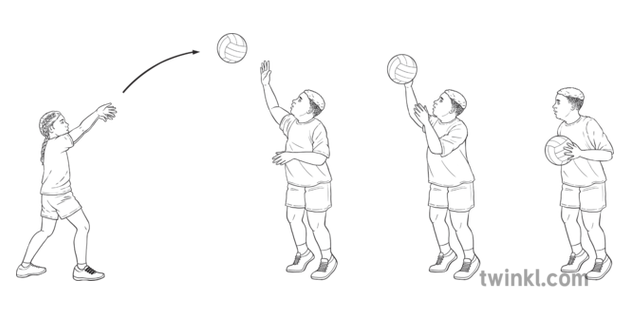 One Handed Catch and Pull In Children Y6 Netball Twinkl Move PE KS2 Black