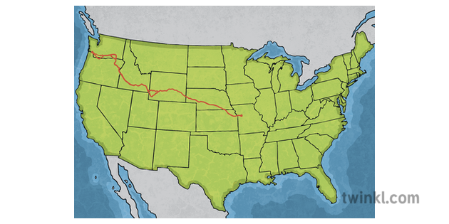 Oregon Trail Map North America Us Cartography United States Mps Ks2