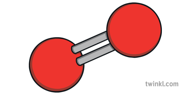 Oxygen Gas Molecule Structure Diagram Sen Ks1 Ilustracao Twinkl