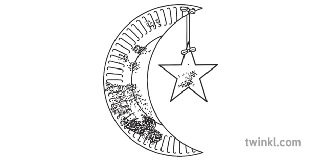 Paper Plate Moon And Star Decoration Crescent Symbol Religion Islam Eyfs