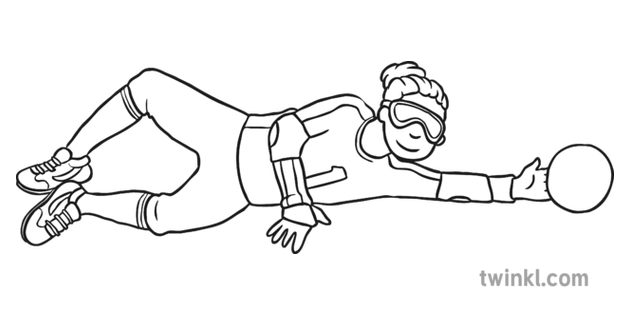 Paralympic Goalball Black And White Illustration Twinkl