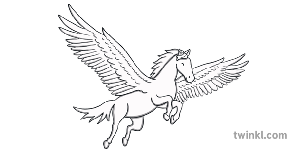 Pegasus Flying White Horse Animal Ks1 Illustration Twinkl