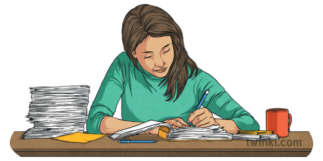 Person Working At A Desk People Writing Table Work Studing Ks2