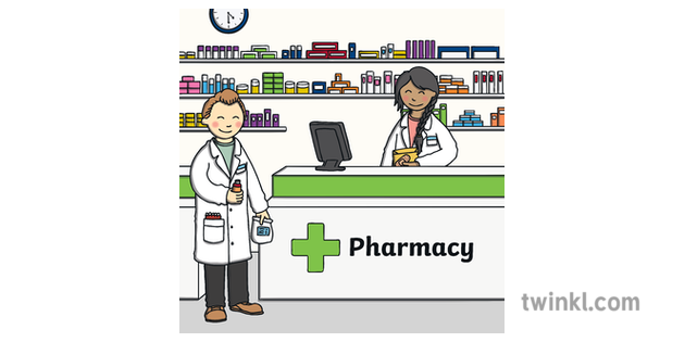 Pharmacy Shop Medication Pharmacist Job Ks1 Illustration Twinkl