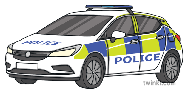 Police Car Law Enforcement PWHU Vehicle UK KS1 Illustration - Twinkl