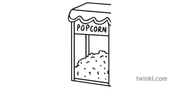 black and white popcorn machine