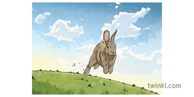 兔子跑過一個領域的動物風景故事現場場景兔識字的gwion和ceridwen的簡報powerpoint 2