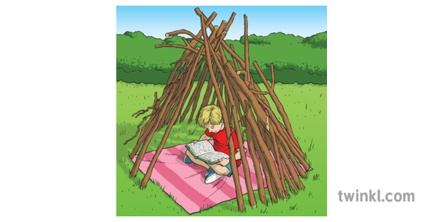 Reading Den Summer Sticks KS1 2 Illustration - Twinkl