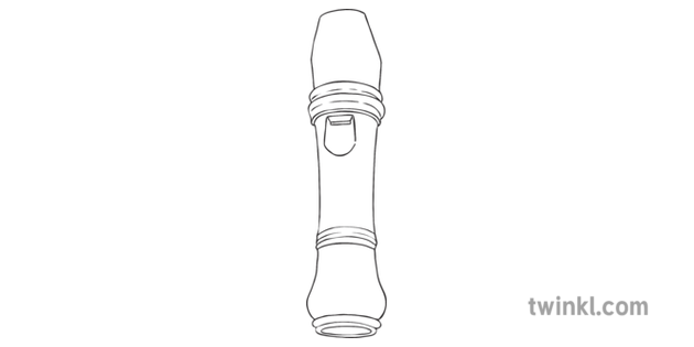 Recorder Mouth Piece Black And White Illustration Twinkl