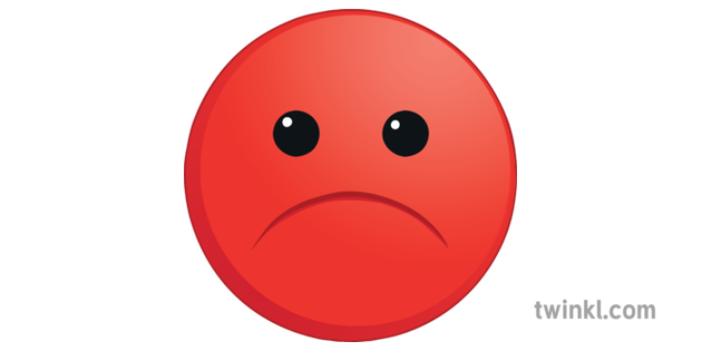 Red Sad Face Illustration - Twinkl