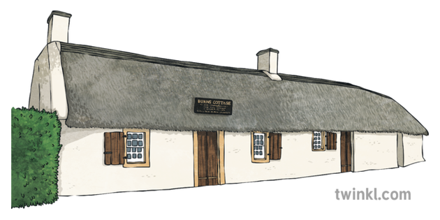 Robert Burns Cottage In Alloway Illustration Twinkl