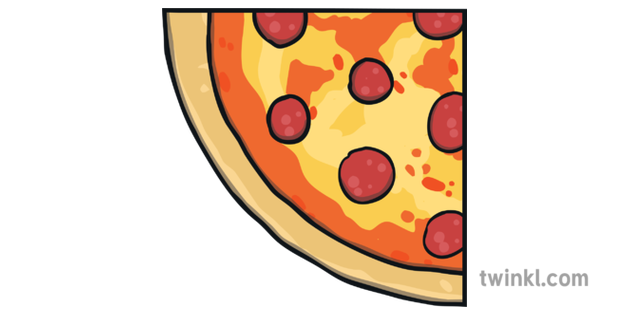 Round Pepperoni Pizza Quarter Slice 2 Topics Fractions Ks1 Illustration
