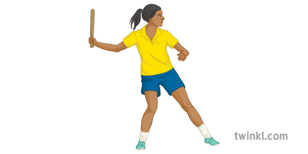 Rounders Batting Stance Illustration - Twinkl