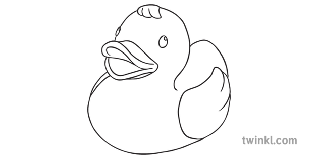 black and white rubber duck