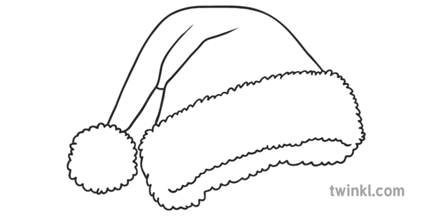 black white santa hat