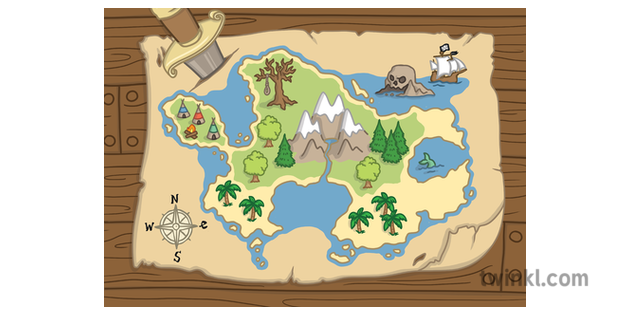 Scene Map Of Neverland Coloured Line Peter Pan Exterior Landscape