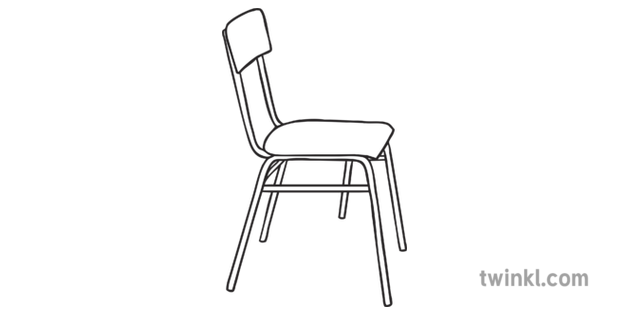 学校椅子转身侧向家具教室语音家庭eyfs黑色和白色rgb